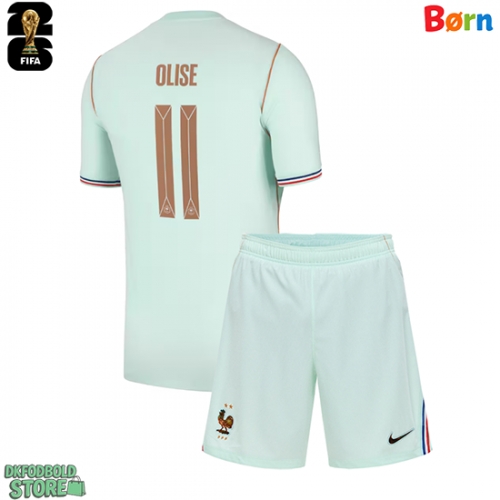 Frankrig Michael Olise #11 Replika Babytøj Udebanesæt Børn VM 2026 Kortærmet (+ Korte bukser)